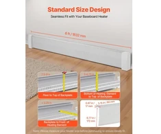 VEVOR Cokolinio šildytuvo priekinis dangtis XSJ-P-6, 183 cm, baltas, plienas