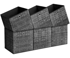 Koduva Daiktų laikymo dėžių rinkinys, 6 vnt., 33 x 33 x 33 cm, juodos melanžinės