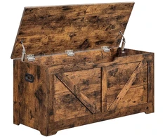 Koduva Daiktų laikymo suoliukas, vintažinės rudos spalvos, medžio drožlių plokštė, 100 x 40 x 46 cm