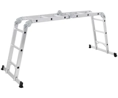 Songmics Daugiafunkcės kopėčios, aliumininės, sidabrinės, 350 cm, 12 pakopų, iki 150 kg