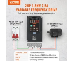 Koduva Dažnio keitiklis VEVOR A2-8015, 1,5 kW, 220 V, 7,5 A