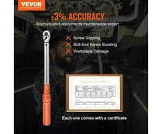 VEVOR Dinamometrinis raktas 23157,4 N·m, 3/8, 14-110 Nm, su adapteriais ir prailginimo strypu