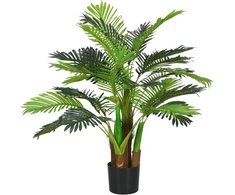 Koduva Dirbtinė palmė, 1 m, žalios ir rudos spalvos, plastikas, su vazonu