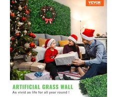 Koduva Dirbtinės buksmedžio gyvatvorės plokštės VEVOR, 12 vnt., žalios, 51 x 51 cm