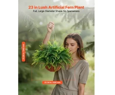 Koduva Dirbtiniai paparčiai VEVOR, 2 vnt., žali, su vazonais arba krepšiais, 58 cm