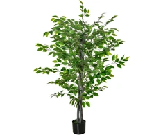 Koduva Dirbtinis fikusas, žalia, 135 cm, plastikinis, su cemento vazonu
