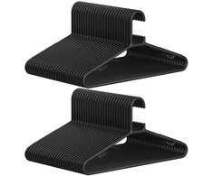 Koduva Drabužių pakabos, 50 vnt., PP plastikas, juodos, 41,5 x 20,5 cm, iki 2,5kg