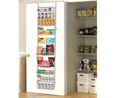 Koduva Durų sandėliuko organizatorius VEVOR DPO-10, 10 pakopų, plienas, baltas, 42 x 18 x 195 cm