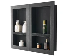 Koduva Dušo niša VEVOR su kilnojama lentyna, 2 vnt., XPS plastikas, juoda, 40,6 x 61 cm