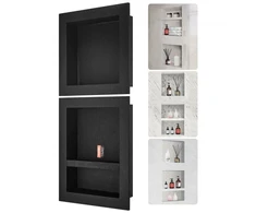 Koduva Dušo niša VEVOR, triguba lentyna, XPS plastikas, juoda, 10 x 41 x 102 cm