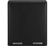 Koduva Dviejų skyrių pedalinis šiukšlių kibiras, 2 x 30 l, juodas, 59,1 x 36,5 x 62,7 cm
