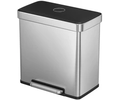 Koduva Dviejų skyrių virtuvinė šiukšliadėžė, nerūdijantis plienas, 2 x 30 l, sidabrinė