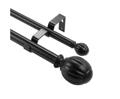 Koduva Dvigubas užuolaidų strypas VEVOR, reguliuojamas ilgis 92-183 cm, juodas