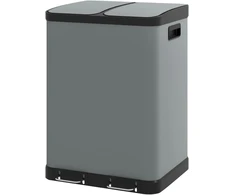Koduva Dvigubas virtuvės šiukšliadėžė, 2 x 30 l, pilka
