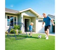 Koduva Dvipusis futbolo rebounderis su reguliuojamu kampu, mėlynas, 100 x 68-95 x 90 cm