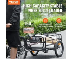 Koduva Dviračio krovininė priekaba VEVOR CT903L, iki 72,5kg, plienas, 141 x 73 x 55 cm