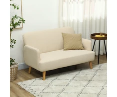 Koduva Dvivietė sofa, kompaktiška, kreminė balta, 130 x 74 x 79 cm
