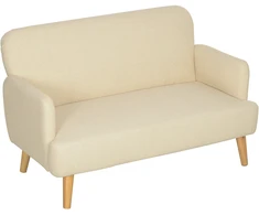 Koduva Dvivietė sofa, kompaktiška, kreminė balta, 130 x 74 x 79 cm