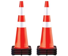 Koduva Eismo kūgiai VEVOR, 6 vnt., PVC, oranžiniai, su juodu pasunkintu pagrindu, 92 cm
