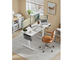 Koduva Elektra reguliuojamo aukščio rašomasis stalas, 60 x 140 x 72–120 cm, baltas