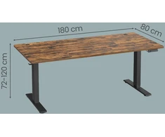 Koduva Elektra reguliuojamo aukščio rašomasis stalas, 180 x 80 cm, rudas, su USB-C jungtimi