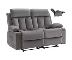 VEVOR Elektrinė dvivietė atlošiama sofa A1505-2DLR, aksominis audinys, pilka, 90 x 166 x 87 cm