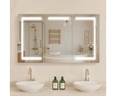 Koduva Elektrinė vonios spintelė su veidrodžiu VEVOR CTT-301, LED, 100 x 60 cm
