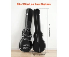 VEVOR Elektrinės gitaros kietas dėklas, 108 cm, medinis, juodas, skirtas 991 mm Les Paul gitaroms