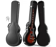 VEVOR Elektrinės gitaros kietas dėklas, 108 cm, medinis, juodas, skirtas 991 mm Les Paul gitaroms