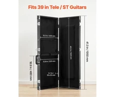Koduva Elektrinės gitaros kietasis dėklas VEVOR, medinis, juodas, 111 x 42 x 13 cm, skirtas 99 cm Tele/ST gitaroms