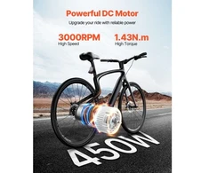 Koduva Elektrinio dviračio variklio komplektas VEVOR BY1018-1, 450 W, 36 V, 3000 rpm