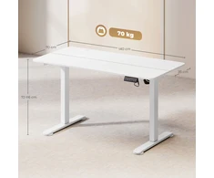 Koduva Elektrinis aukščio reguliuojamas stalas, baltas, 140 x 70 x 72-116 cm