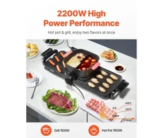 Koduva Elektrinis puodas su griliumi VEVOR YS-602, 2300 W, 3,25 l, 77 x 28 x 20 cm