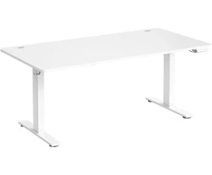 Koduva Elektrinis reguliuojamo aukščio rašomasis stalas, 160 x 80 cm, baltas, su USB-C jungtimi
