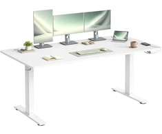 Koduva Elektrinis reguliuojamo aukščio rašomasis stalas, 160 x 80 cm, baltas, su USB-C jungtimi