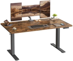 Koduva Elektrinis reguliuojamo aukščio rašomasis stalas, 140 x 80 cm, rudas, su USB-C jungtimi
