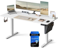 Koduva Elektrinis reguliuojamo aukščio rašomasis stalas, 60 x 160 x 72-120 cm, baltas