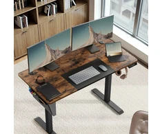 Koduva Elektrinis reguliuojamo aukščio rašomasis stalas, 140 x 60 x 72-120 cm, rudas-juodas