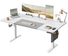 Koduva Elektrinis reguliuojamo aukščio stalas, 180 x 80 x 72–120 cm, baltos ir pilkos spalvos