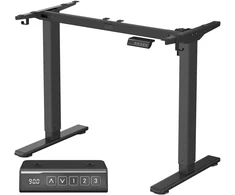 Koduva Elektrinis reguliuojamo aukščio stalo rėmas be stalviršio, plieno, juodas, 90–140 x 72–120 cm