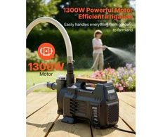 Koduva Elektroninis seklaus šulinio srovinis siurblys VEVOR FSGP1300C, 1300 W, 4800 l/val., PP, 53 x 28 x 37 cm
