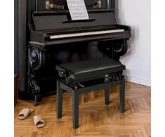Koduva Fortepijono suoliukas, reguliuojamas aukštis, juodas, 63 x 33 x 45-56 cm