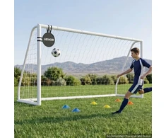 Koduva Futbolo vartai VEVOR, PVC, balti, 365 x 182 cm, su PE tinklu ir priedais