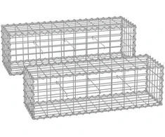 Koduva Gabionų krepšių rinkinys, 2 vnt., 100 x 30 x 30 cm, cinkuotas plienas, sidabro spalvos