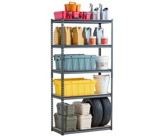 VEVOR Garažo lentyna, 5 pakopų, juoda, plienas/MDF, 91 x 41 x 181 cm, iki 907 kg