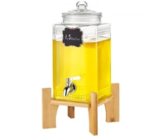 VEVOR Gėrimų dozatorius su stovu, stiklas, 5,5 l, 22 x 22 x 43 cm