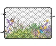 VEVOR Grandininės tvoros varteliai, 183 x 122 cm, reguliuojami, juodi, su PVC danga