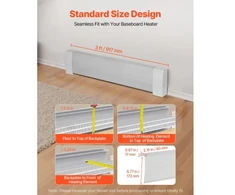VEVOR Grindjuostinio šildytuvo priekinis dangtis XSJ-P-3, 917 mm, baltas
