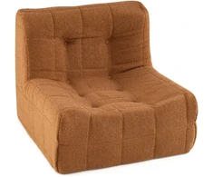 Koduva Grindų sofa-pufas, teddy pliušas ir putplastis, ruda, 86 x 86 x 72 cm