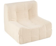 Koduva Grindų sofa, teddy pliušas ir putos, balta, 86 x 86 x 72 cm